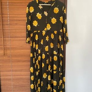 Madewell olive floral dress